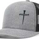 3 Nails Cross Trucker Hat Christian Religious Gifts for Birthday/Christmas