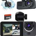 Dash Cam Front and Rear, 4K Dash Camera for Cars,3 Channel Car Camera with IR Night Vision, Loop Recording,170 Wide Angle,24H Parking Mode, Super Night Vision, Motion Detection