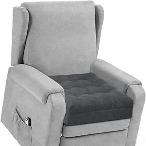 TANYOO Recliner Seat Cushion for Elderly - Patented Dual Design for Sagging Recliner Replacement & Easy Get Up, Booster Cushion Relieves Back Pain from Sofa, Couch, Chair 20x20x5 Inches Dark Grey