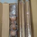 Wood Double Curtain Rods for Windows 36 to 88:Boho Wooden Double Rod Curtain Rods for Farmhouse Livingroom Bedroom 1Inch Heavy Duty Adjustable Dual Curtain Rod Decorative Imitation Wood Grain