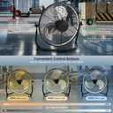 AHAWILL 16" High Velocity Metal Floor Fan with Light,6-Speed Plug-in Fan with Remote & APP,Industrial Fan with Rear Buttons,360 Tilt & 3CCT,Wall Mountable,Anti-Vibration for Garage,Warehouse,Shop,Gym