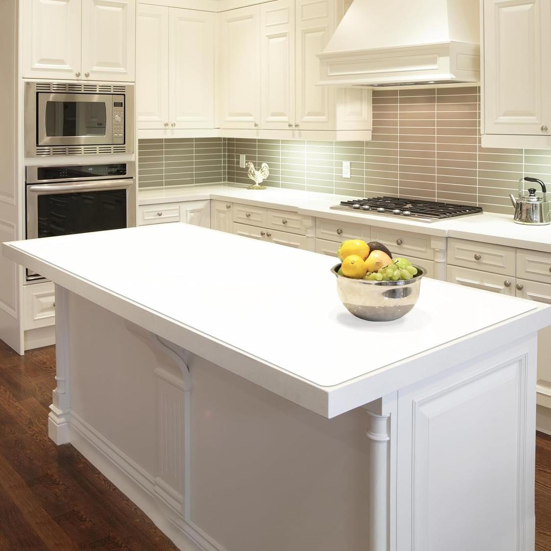 47.2"x23.6" Large Silicone Mat for Kitchen Counter, Heat Resistant Non-Slip Countertop Protector, Waterproof Silicone Craft Mat for Kitchen Island, Semitransparent (Translucent)