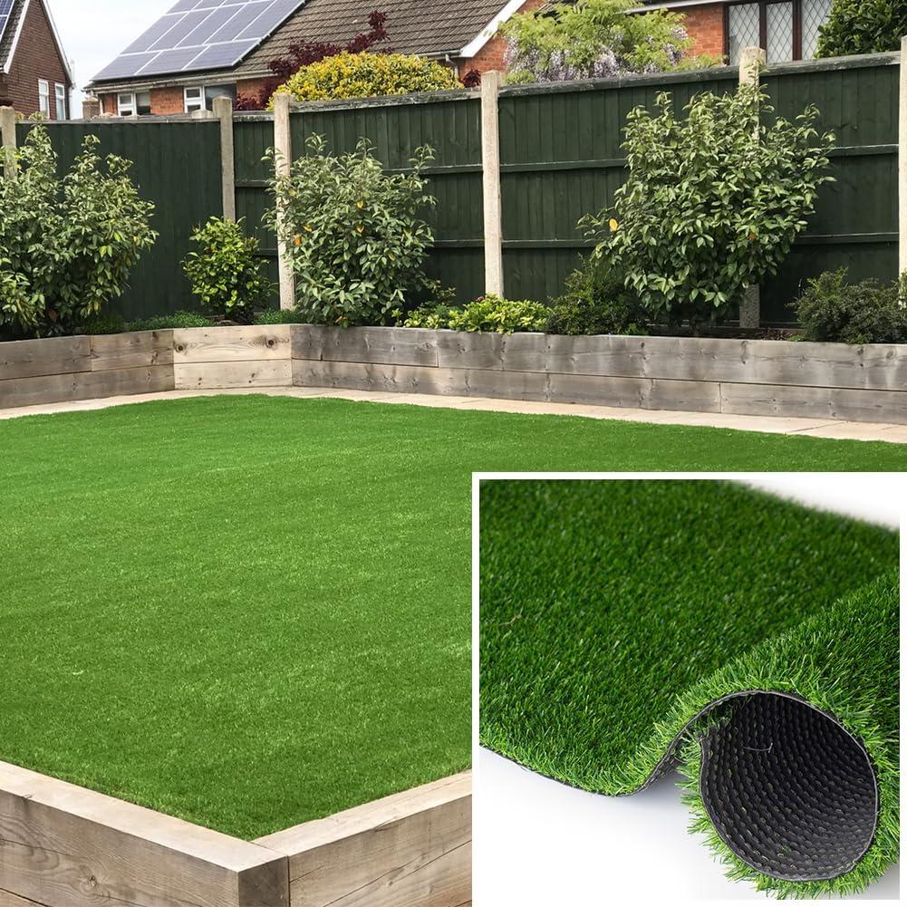 18MM 3FTX5FT Artificial Grass Carpet, Customizable Fake Grass Lawn Low Cost Maintenance, Indoor and Outdoor Garden Balcony Synthetic Green Grass