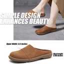 Women's Genuine Leather Rubber-Soled Non-Slip Mules, Casual Soft Leather Flat Slingback Comfory Half Loafers Causal Slippers for Work Walking (5, Brown)