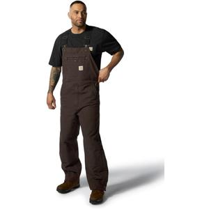 Carhartt Men's Loose Fit Washed Duck Insulated Bib Overall (Medium Tall, Dark Brown)