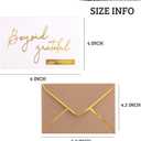 Winoo Design Gold Beyond Grateful Thank You Cards with Envelopes - 36 PK - Thank You Notes with Gold Foil Letterpress 4x6 Inches Blank Note Cards for Business Graduation Wedding Baby Shower