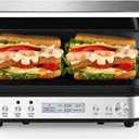 Panini Press Grill Sandwich Maker with Removable Plates, 1600W, 5 in 1 Smokeless Indoor Grill & Griddle with Meat Thermometer, Electric Contact Grills for Kitchen, Stainless Steel