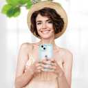 Anuck for iPhone 13 Case Wavy Edge Clear Back Design, Anti-Slip Grip Cute Wave Curly Frame Shape Shockproof Soft TPU & Hard Bumper Protective Phone Case Cover for Women Girls, Dark Blue