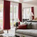 NICETOWN Christmas Red Velvet Curtains 96 inches Long for Bedroom, Blackout Thermal Insulated Home Decoration Drapes with Rod Pocket Design for Hall, Villa (1 Pair, 52 x 96)