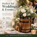 Sunmuliiiy4Pcs Wood Wine Barrel Vase 8" x 6.5" Rustic Wooden Flower Vase Rustic Barrel Barrel Planter for Wedding Reception Table Decoration Home Indoor Outdoor Garden, Kitchen, Party Table Decoration