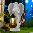 Solar Angel Garden Statue Sculpture, Angel Figurine Solar Lantern Outdoor Decor Lawn Yard Patio Garden Art Ornament Housewarming Christmas Gifts