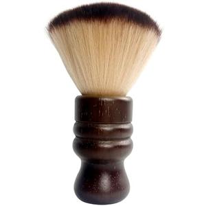 Jaasuee Large Neck Duster Soft Nylon Hair Barber Brush with Wooden Handle Face Cleaning Hairbrush for Haircuts and Styling Kits, Brown