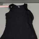 QINSEN Women's Square Neck Sleeveless Double-Layer Tank Tops Basic Tight T Shirts Black S