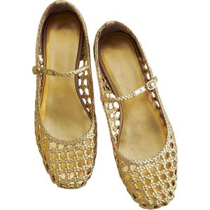 Woven Mesh Ballet Flats for Women Square Toe Mary Jane Flats Buckle Strap Flat Shoes Comfortable Ballerina Flats Dressy Mesh Shoes Casual Mary Janes for Women (9)