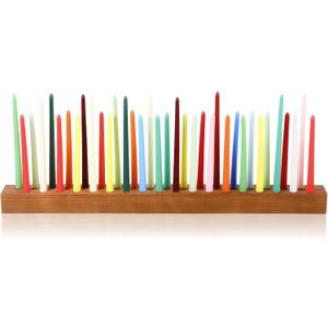 Mumufy 36 Inch Wood Taper Candle Holders for Table Centerpiece Dark Brown Giant Wooden Birthday Party Candlestick Farmhouse Long Candle Holders Decorations for Wedding Anniversary Desktop Dark Brown