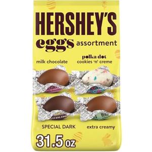 HERSHEY'S Assorted Flavored Eggs, Easter Candy Bag, 31.5 oz (158 Pieces), Best Before 09/2025 