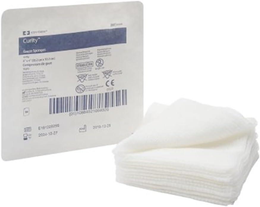 Curity Sponge Dressing Gauze 12-Ply 4 X 4 Inch Square (#6939, Pack of 10)