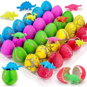 30PCS Large Hatching Dinosaur Eggs for Dinosaur Birthday Party Favors for Kids 3-5 4-8 Goodie Bag Stuffers Classroom Carnival Prizes Bulk Treat Stuff Novelty Grow in Water Dino Eggs with Toys Inside