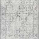ReaLife Rugs Machine Washable Area Rug Runner - Living Room Bedroom Bathroom Kitchen Entryway Office - Padded Low Pile Stain Resistant Premium - Boho Farmhouse Vintage - Noor - Ivory Grey 2'6" x 6'