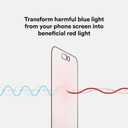 BodyGuardz Red Light Converter Screen Protector Passive Red Light Therapy for Face - Promotes Better Sleep, Healthier Skin, Reduced Eye Strain 9H Tempered Glass, Easy Install (iPhone 16 Pro)