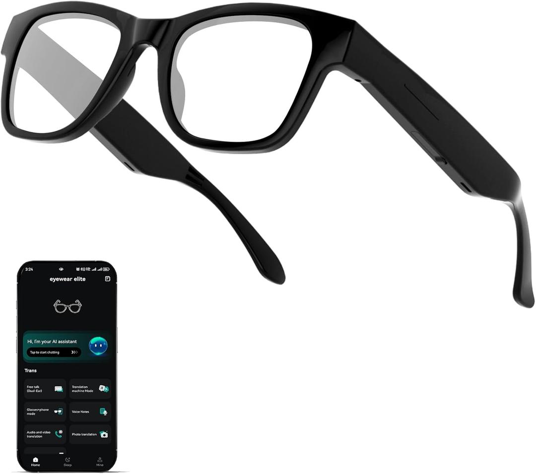 AI Smart Glasses for Men and Women - Real-time Translator 164 Languages, Music Playback & Hands-Free Calls for Daily Use, Travel