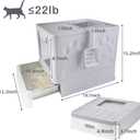 Tokenkuko Stainless Steel Foldable Enclosed Cat Box with Lid, Front Entry Top Exit Cat Box, Large Box with Cat Scoop, For Small to Large Cats (Gray)