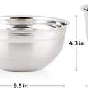 OVENTE Mixing Bowl Set with Lids, 3-Piece Stainless Steel Nesting Bowls for Easy Food Storage, Stackable Design, Kitchen Essential for Baking, Cooking and Prepping, Size 5, 3.5, 1.5QT, Silver BM46333S