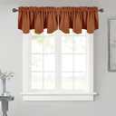NICETOWN Burnt Orange Fall Valance for Kitchen, Blackout Curtain for Living Room Bathroom Farmhouse Country Rod Pocket Valance for Home Decor, 1 Panel, 52" Wide x 18" Long