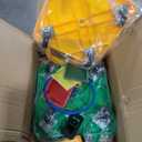 2 Plastic Scooter Boards with Handles for Kids Sitting and Sports Training, with 1 Ring, 2 Ropes and 4 Beanbags, Indoor and Outdoor Play (Yellow & Green)