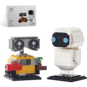 Wall-e and Eve Robots Building Blocks Set Compatible with Major Brands Size, Unique Mini figures Robots Model Toy,Creative Present for Boys, Girls or Adult