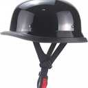 Adult Unisex Black Half Motorcycle Helmet, DOT Approved, for Chopper Moped Scooter Motorbike Electric (Large)