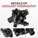 Electric Engine Water Pump with Thermostat 11517632426 Compatible with BMW 135i, 335i, 335i xDrive, 335is, 335xi, 535i, Z4, 2007-2016, 3.0L L6, Replace OE# 11517563659, 11517588885