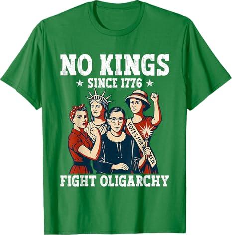 Women No Kings Fight Oligarchy Feminist Patriot 4th of July T-Shirt, Size XL