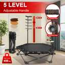 Foldable Mini Trampoline One-Step Fold & Open, 42" Rebounder Trampoline for Adults & Kids, 450lbs Max Load, Adjustable T-Bar, Indoor & Outdoor Workout