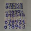 Locacrystal 60pcs Bling Rhinestone Numbers Sticker 6sets 0-9Digits Self-Adhesive Iron on Crystal Numbers Stickers for DIY Crafts Laptop Gifts Furniture Car Clothing Decorations(Blue+White,1.73")