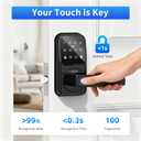 Smart Door Lock with Handle - Keyless Entry Door Lock for Front Door, Touchscreen Keypad Door Knob Lever Lock, Fingerprint Door Handle Lock, Auto Lock, App Control, Easy Installation