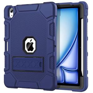 Azzsy for iPad Air 11-inch (M3/M2) 2025/2024, iPad Air 5th/4th Generation 10.9 Inch Case (2022/2020), Heavy Duty Shockproof Rugged Protective Case with Pencil Holder, Navy Blue