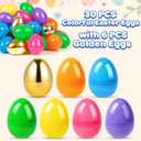 Jumlys 36 Count 3.15" Plastic Easter Eggs, 30 Pcs Empty Suprise Egg 6 Pcs Golden Eggs Bulk, Fillable Egg with Hinge for Easter Hunt, Basket Stuffers Fillers and Easter Party Favor