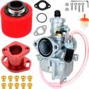 FVRITO VM22 Racing Performance Carburetor Carb for Predator 212cc 196cc Coleman CT200U BT200X KT196 Mini Bike Go Kart GX160 GX200 6.5HP OHV Clone Engine with Intake Manifold 38mm Air Filter Parts Red