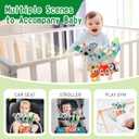 Jollybaby Crib Stroller Car Seat Toys for Baby 0-3-6-9-12 Months, Tummy Time Hanging Sensory Toys for Newborn with Music Box and Teether, Spiral Carseat Toy for Infant Boys Girls Gifts (Grey)