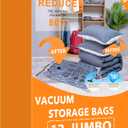 GONGSHI Vacuum Storage Bags, Space Saver Seal Bags For Clothing, Travel Luggage,Blankets, Comforters, Pillows, Clothes Storage.12 Jumbo