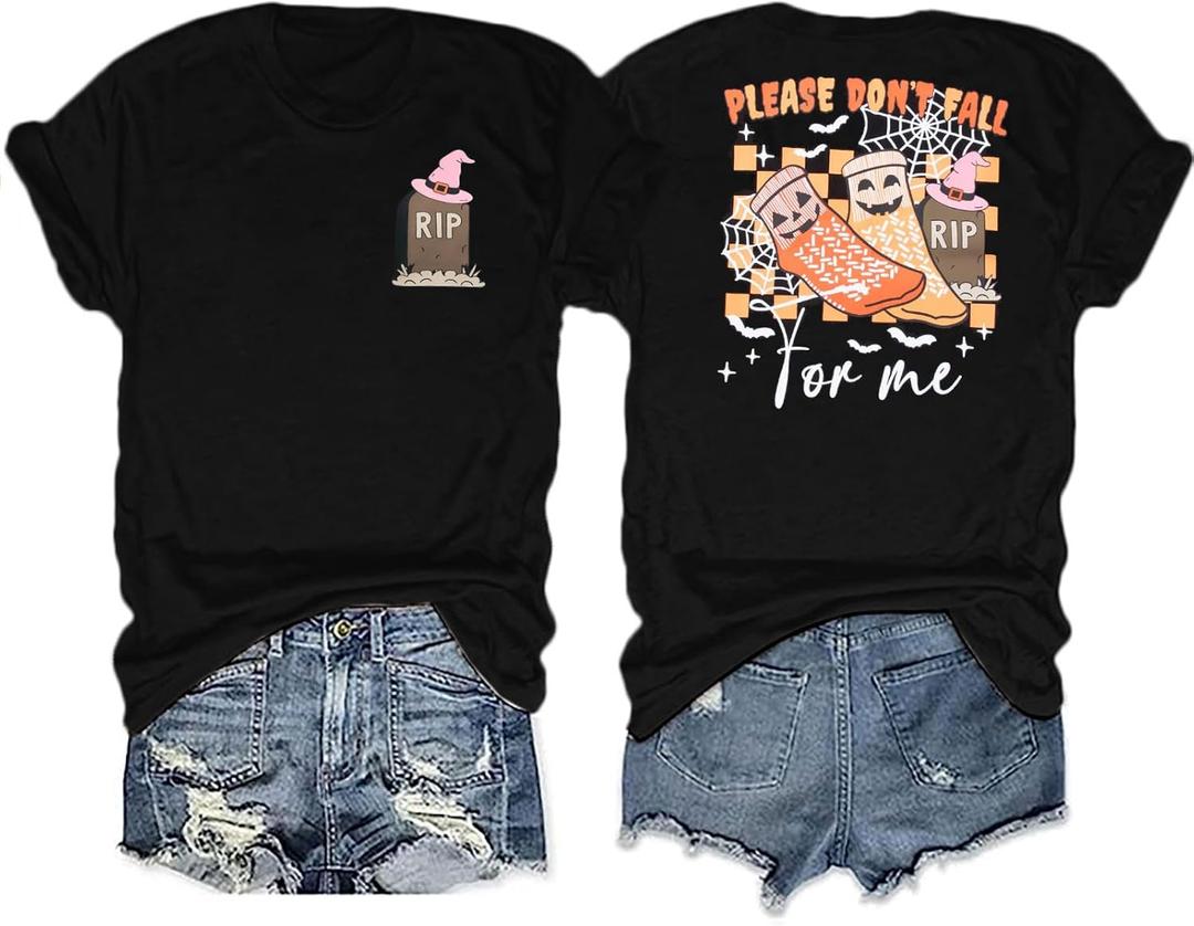 Halloween Party Shirt Woman Magical Halloween Shirts Boo Tshirt Pumpkin Print Tees Casual Vacation Short Sleeve Tops (Black, XXL)