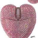 Wireless Bluetooth Mouse Cute Pink Love Heart Shinning Led Light Silent Portable Lightweight USB Optical Cordless Dual Mode Mice for PC Laptop Computer Tablet Mac MacBook Pro Kids Girls Women Gift