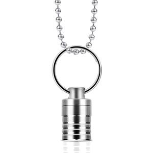 Micro Pill Holder with Keychain Necklace, Opret Titanium Pill Container for Travel Purse Pocket, Waterproof Pill Case for Emergency Aspirin & Nitroglycerin, Pill Necklace for Women and Men