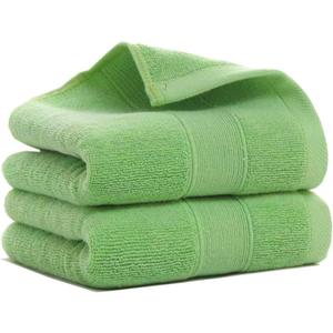 Lchkrep Bathroom Hand Towels (14x30 inch), Home Soft Cotton Super Soft Highly Absorbent Hand Towels for Bath, Hand, Face, Gym and Spa (Green-2PACK)