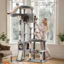 Feandrea Large Cat Tree, 79.5" Tall Sturdy Cat Tower for Indoor, Dove Gray