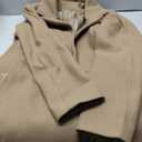 Springrain Women's Wool Pea Coat Notched Collar Double Breasted Midi Long Trench Coat Outwear (Large, Camel)