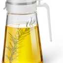Auto Flip Glass Olive Oil Dispenser Bottle With Scale - 22oz Clear Cruet for Kitchen