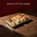 Restaurantware 9.25 In Gold Plastic Sushi Trays with Clear Lids, 100 Ct