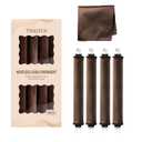 4pc Heatless Curls Overnight Hair Curlers - 4 Pcs No-Heat Curling Rod to Sleep In and Shower Cap,Velvet Hair Rollers with Satin Wrap (new packaging)